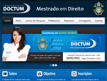 Tablet Screenshot of mestrado.doctum.com.br